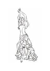 Flamenco Coloring Pages Girl Spain Printable Drawing Getdrawings sketch template