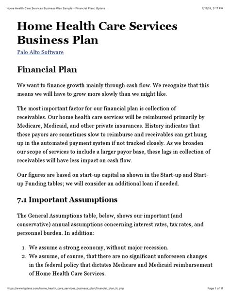 home health care services business plan balance sheet  added tax