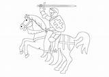 Ridder Caballo Caballero Paard Ritter Kleurplaat Pferd Malvorlage sketch template