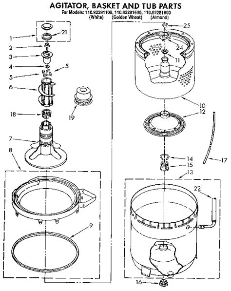 kenmore model  washer repair replacement parts