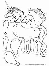 Coloring Unicorn Puppet Paper Pages Puppets Cut Colouring Crafts Color Printable Pheemcfaddell Template Make Print Unicorns Dolls Own Kids Pattern sketch template