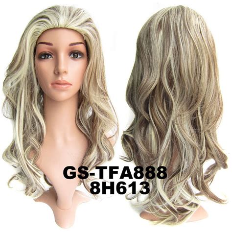 22 Inch Hot Sale Curly And Long 3 4 Half Head Synthetic Hair Wigs With
