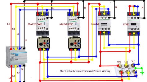 star delta starter reverse  power wiring  motor wiring diagram star delta connection