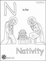Alphabet Nativity sketch template