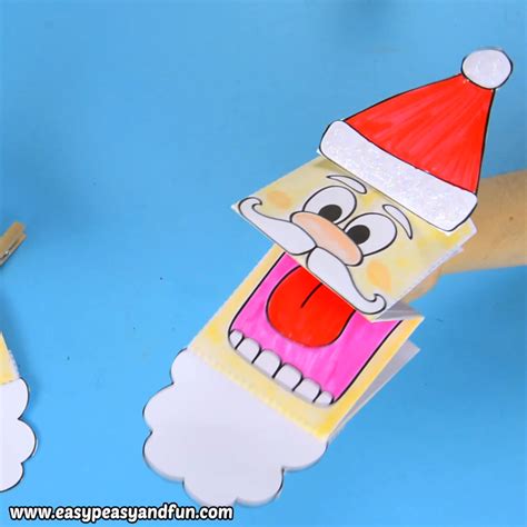 printable santa paper puppet easy peasy  fun manualidades