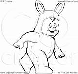 Cartoon Rabbit Toddler Walking Costume Coloring Clipart Thoman Cory Outlined Vector 2021 sketch template