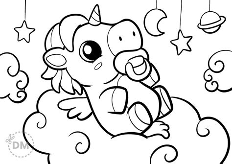 baby unicorn coloring page  kids  love  enjoy baby coloring