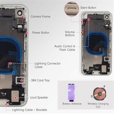 small parts iphone xr  housing assembly metal midframe wback glas cellless