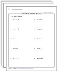 multi step equation worksheets