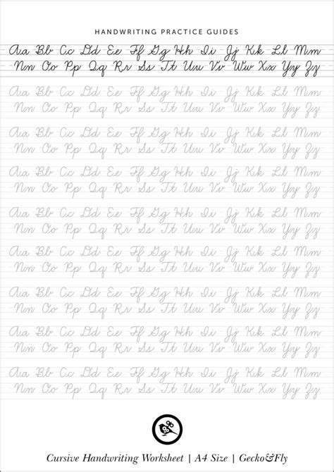 printable cursive handwriting worksheets  beautiful penmanship
