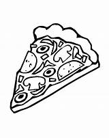 Pizza Coloring Cheese Ausmalbild Fatia Erste sketch template