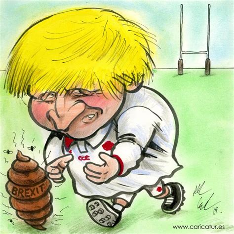 boris johnson english rugby brexit cartoon  allan cavanagh