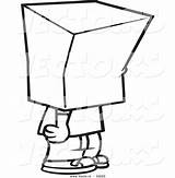 Clipart Coloring Bag Cartoon Head Person Shame Over Boy Outline His Pages Standing Walk Embarrassment Clipartmag Embarrassed Print sketch template