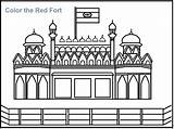 Fort Red Coloring Clipart Drawing Kids Printable Redfort Independence Drawings India Print Studyvillage Designlooter Pages Delhi Sketch 72kb Template Clipground sketch template
