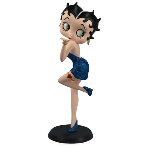 Betty Boop Samlarobjekt Blowing Kiss Blue Glitter 32 Cm