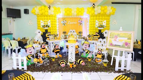 aniversário laura 2 aninhos decoração abelhinhas minana fest youtube