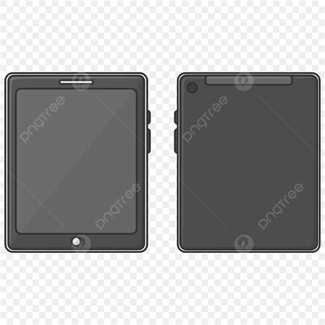 gambar tampilan depan  belakang ponsel tablet ilustrasi layar hitam tablet telepon vektor