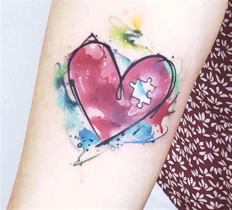 Watercolor Heart Tattoo Done By Ramonink Miami Fl Watercolor Heart