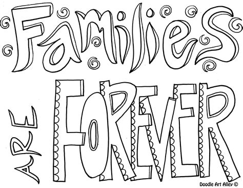 family coloring pages religious doodles