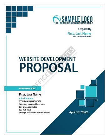 ms word cover page template  website development proposal cover
