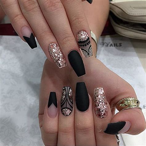 70 matte black coffin nail ideas trend in cool 2019