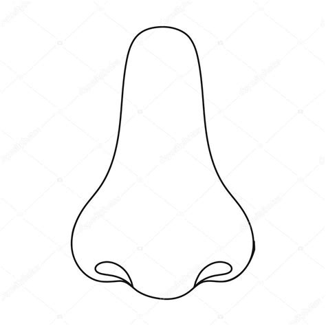nose icon  outline style isolated  white background part  body