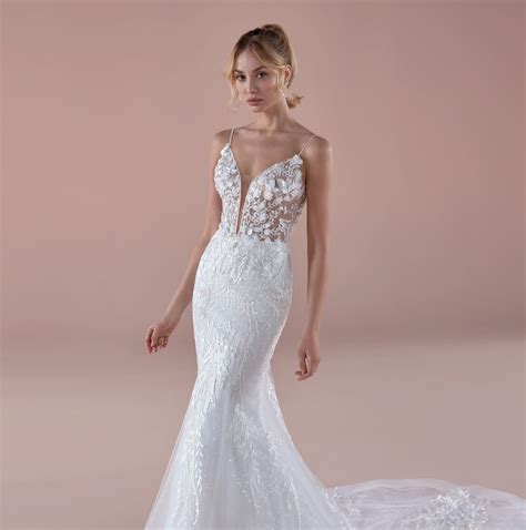 eslieb high end custom made mermaid v neck wedding dress 2019