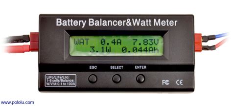 pololu battery balancer watt meter displaying readings  watt meter mode