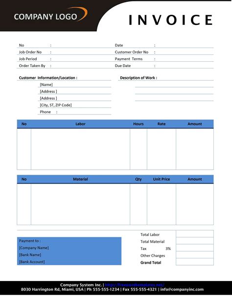invoice template sample invoice format printable calendar templates
