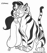 Aladdin Tigre Jasmine Aladin Cartoons Gives раскраски принцесса Galerie sketch template