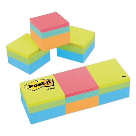 post  notes mini cubes      orange wave green wave  sheet   pack pack