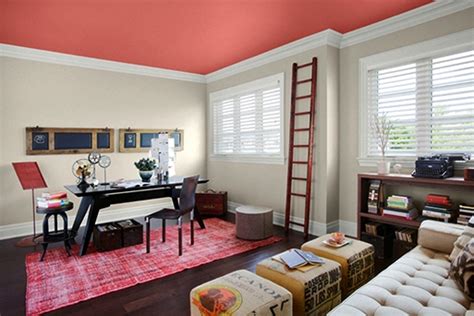 kombinasi desain warna cat plafon dinding  lantai rumah  bagus