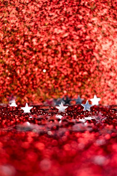 red glitter  silver star abstract background perspective spa stock