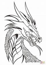 Dragon Drawing Headed Two Coloring Getdrawings Head sketch template