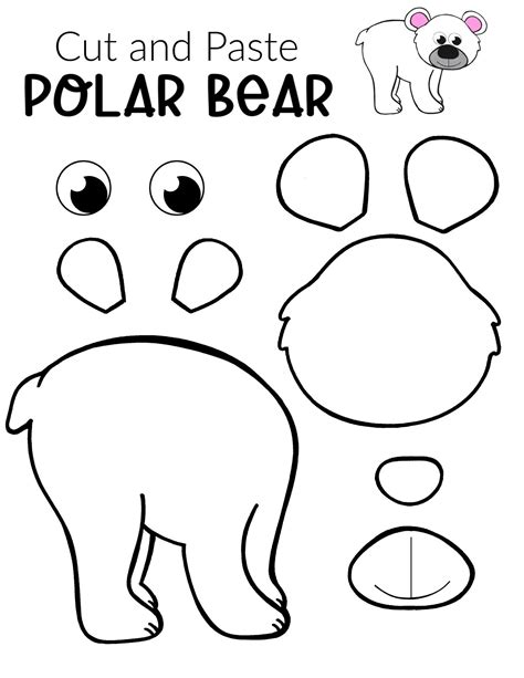 printable polar bear template web  polar bear worksheets