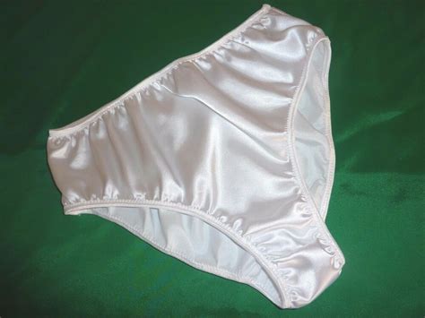 white shiny satin panties vintage school girl style high waist