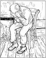 Gogh Kleurplaat Treurende Kleurplaten Zo Ausmalbilder Malvorlage Op Adults Sorrow Volwassenen sketch template