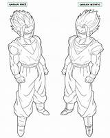 Gohan Goku Ssj2 Lineart Mystic Ssj Coloringhome Saiyan Dbz Naruttebayo67 sketch template
