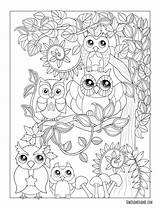Coloring Pages Mandala Adult Owl Edwina Mcnamee Animal Colouring Printable Fall Book Owls sketch template