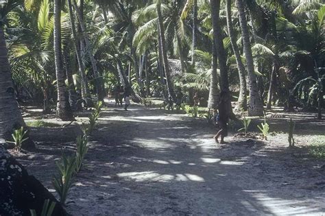 Road In The Village Falalop Ifalik Atoll Outer Islands Yap State