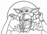 Yoda Mandalorian Colorir Mando Ausmalbilder Desenhos Grogu Mandolorian Raskrasil Ecoloringpage Mandaloriano Coloringonly sketch template