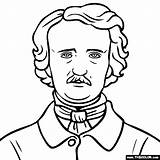 Poe Edgar Allan Coloring Pages Drawing Color Book Thecolor Raven Frank Historical Vector Figures Famous Books Anne Getdrawings Visit sketch template