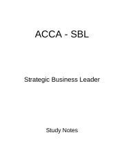 sbl revision notespdf acca sbl strategic business leader study