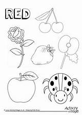 Red Spanish Coloring Worksheets Color Para Colouring Things Colors sketch template