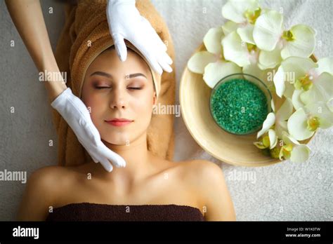 skin  body care close    young woman  spa treatment