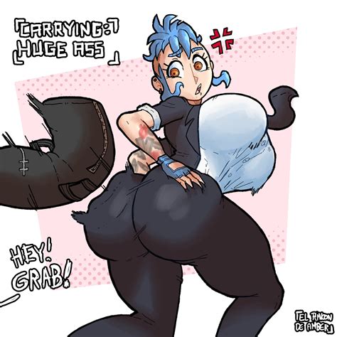 rule 34 1girl ass big breasts blue hair brown eyes ear piercing el