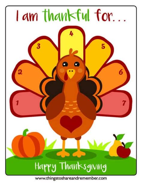 thankful turkey thanksgiving page  kids share remember