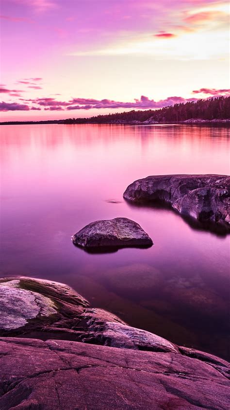sunset wallpaper 4k lake purple pink sky scenery body