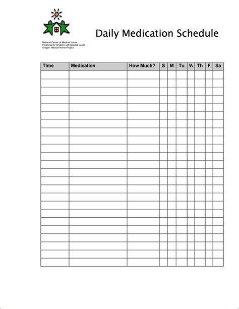 daily medication chart printable