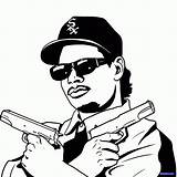 Eazy Hip Gangsta 2pac Dragoart Raperos Lapiz Retrato sketch template